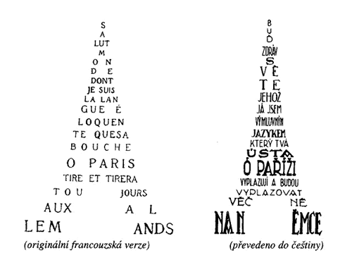 Wieża Eiffela - Kaligram Apolinaire'a